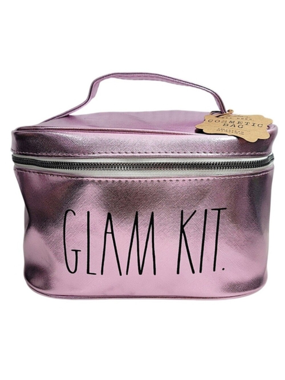 Rae Dunn Metallic Pink 'GLAM KIT' Cosmetic Bag